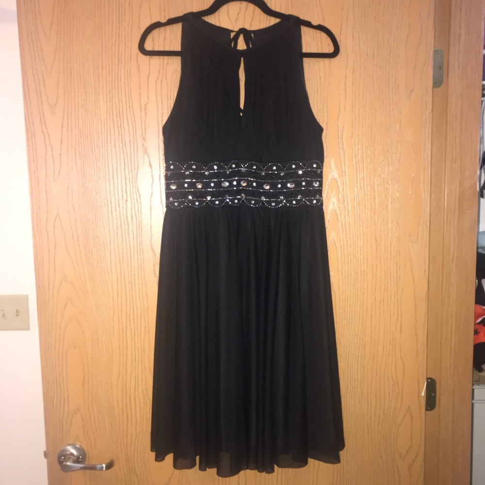 Black Embellished Cocktail/Evening Dress - Worn one time